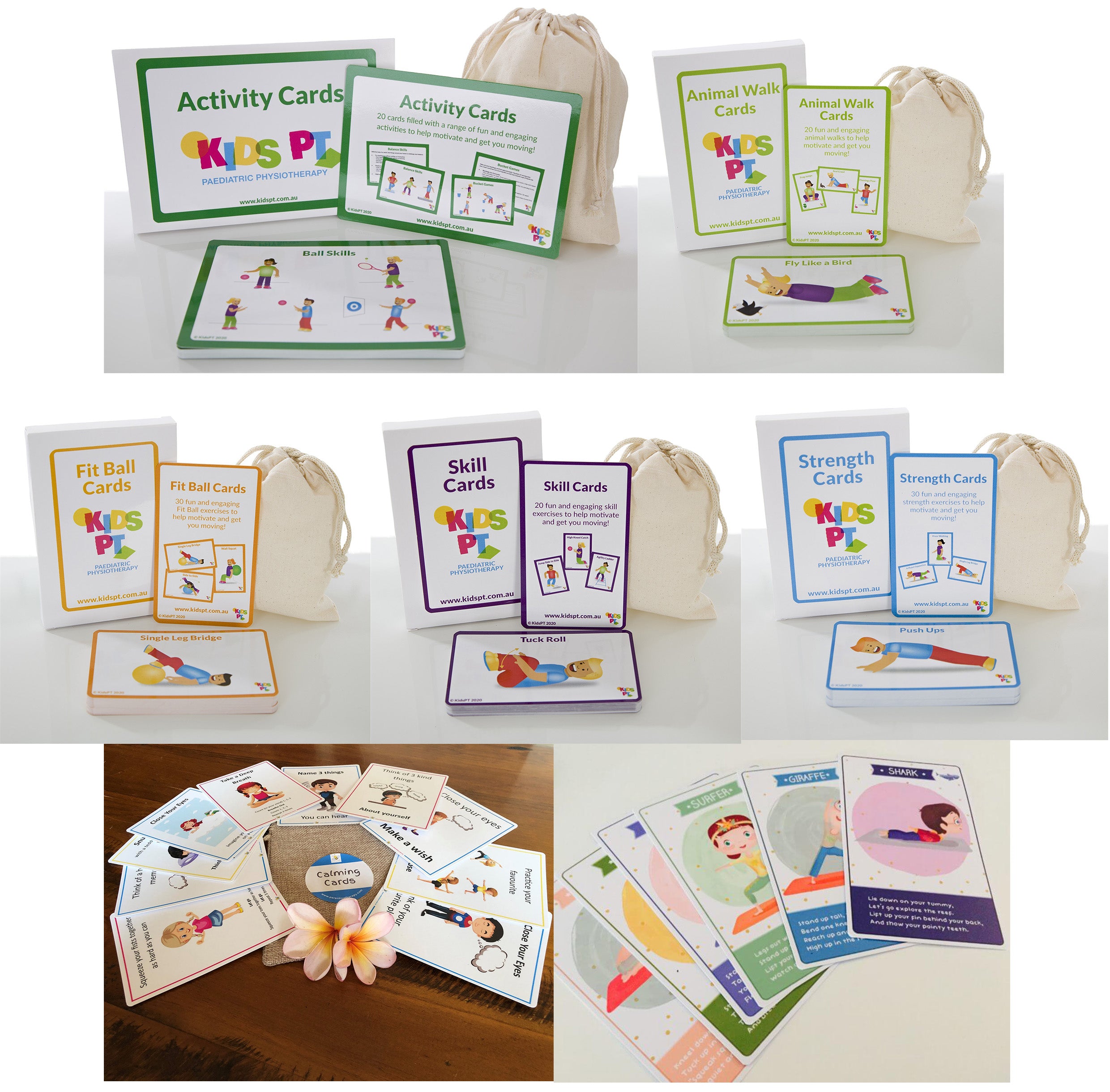 Complete fitness, strength, calming & yoga card collection