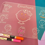 Clear Wipe Writing Board - Emotions