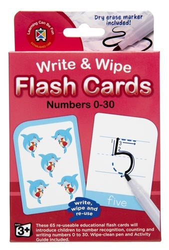 Flash Cards Numbers - 65pcs Write & Wipe